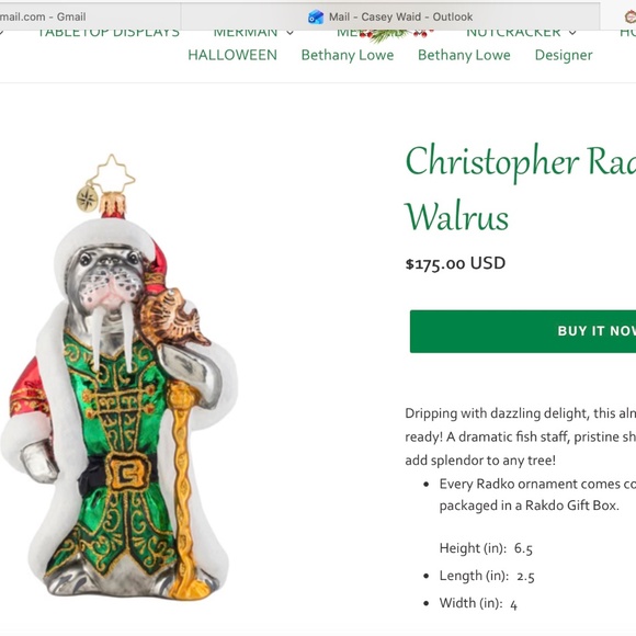 Christopher Radko “Magnificent Walrus” Ornament #1019657 – Retired NIB Gift Box - Picture 8 of 8